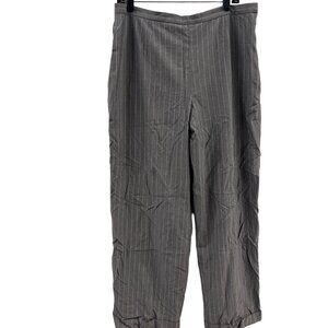Amanda Smith Gray Pinstripe Womens Dress Pants Size 16 Cropped Straight-Leg